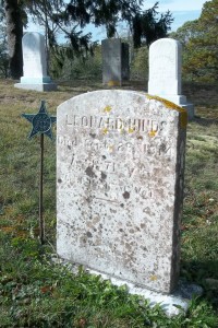 Leonard Hinds Headstone (Leonard's Aunt Jane Maria Parker's Headstone in back)