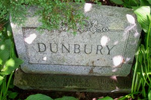 Dunbury, George A, Isabel B & Thomas H