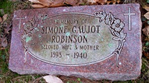 Simone Gaujot Robinson Headstone (area H)