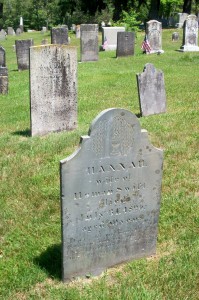 Hannah Swift Headstone (Alvan & Heman T Swift Headstones in back)