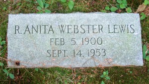 R Anita Webster Lewis Headstone