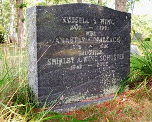 Wing, Russell S, Anastasia (Wallace) & Shirley A Wing Schuster - (south side)